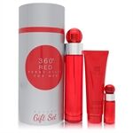 Perry Ellis 360 Red by Perry Ellis - Gift Set -- 3.4 oz Eau De Toilette Spray + .25 oz Mini EDT Spray + 3 oz Shower Gel in Tube Box - para hombres