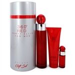 Perry Ellis 360 Red by Perry Ellis - Gift Set -- 3.4 oz Eau De Toilette Spray + .25 oz Mini EDT Spray + 3 oz Shower Gel in Tube Box - para hombres