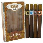 Cuba Gold de Fragluxe – Geschenkset – Cuba Variety Set enthält alle vier 1,15 oz Sprays, Cuba Red, Cuba Blue, Cuba Gold und Cuba Orange – Para Hombres